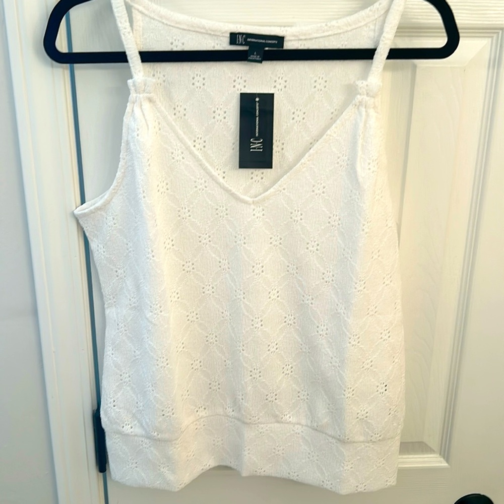 INC. White Stretch Top